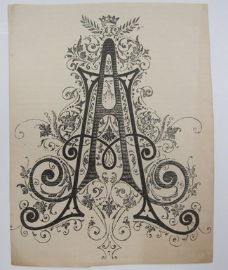 <em>"Clipped illustration with 3 monograms on it, beginning with FB and FA. Reverse is blank."</em>. Printed material. Brooklyn Museum. (NK4210_L98_F14_Lycett_inv079.jpg