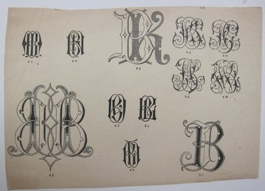 <em>"Clipped illustration of interlace, handwritten caption reads 'Elizabethian Strap work.' Reverse is blank."</em>. Printed material. Brooklyn Museum. (NK4210_L98_F14_Lycett_inv094.jpg