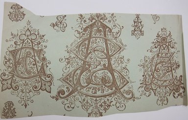 <em>"Clipped card with colored floral and animal motifs on one side, continuing into black and white motifs on the other side. Reverse had hand written caption reading 'Renaissance.'"</em>. Printed material. Brooklyn Museum. (NK4210_L98_F14_Lycett_inv096.jpg