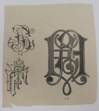 <em>"Clipped sheet with goemetric borders and motifs. Handwritten caption on reverse reads 'Pompeian.'"</em>. Printed material. Brooklyn Museum. (NK4210_L98_F14_Lycett_inv099.jpg