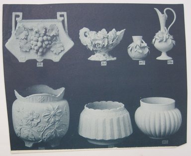 <em>"Clipped photo of two vases with caption 'Pair of Sevres Vases, decorated by M. Demonceaux for Bailey, Banks & Biddle' Reverse has text and drawn illustration."</em>. Printed material. Brooklyn Museum. (NK4210_L98_F14_Lycett_inv177.jpg