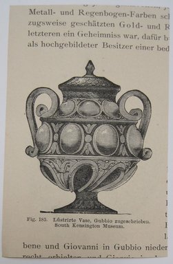 <em>"Clipped illustration of two vases with caption 'Painted Vases by Mr. A. Jenkinson, Edinburgh.' Reverse has text and fragment of another illustration."</em>. Printed material. Brooklyn Museum. (NK4210_L98_F14_Lycett_inv184_verso.jpg