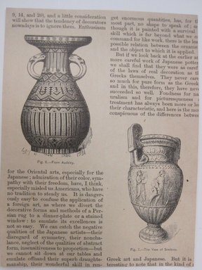 <em>"From a Vase in the Munich Collection. Clipped illustration of a vase with caption 'Fig. 5 -- From a Vase in the Munich Collection' Reverse has text with 2 more illustrations of vases.."</em>. Printed material. Brooklyn Museum. (NK4210_L98_F14_Lycett_inv213_verso.jpg