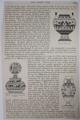 <em>"The Greek Vase. Clipped illustration of Greek vase with heading 'The Greek Vase' and caption 'Fig. 20. -- From the Englefield Collectoin.' Reverse has text and 3 more illustrations of vases.."</em>. Printed material. Brooklyn Museum. (NK4210_L98_F14_Lycett_inv232_verso.jpg