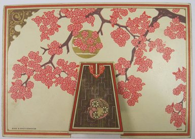 <em>"Printed color card with underwater scene and pop-out paper stand in back"</em>. Printed material. Brooklyn Museum. (NK4210_L98_F14_Lycett_inv251_verso.jpg