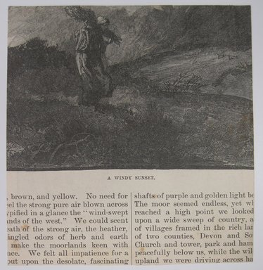 <em>"A Devon Lane. Clipped illustration of a rural lane with caption 'A Devon Lane' Reverse has text and fragment of another illustration.."</em>. Printed material. Brooklyn Museum. (NK4210_L98_F14_Lycett_inv255_verso.jpg