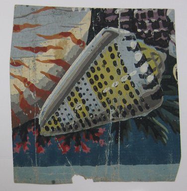<em>"Clipped color illustration (possibly wallpaper) of seashells. Reverse is blank."</em>. Printed material. Brooklyn Museum. (NK4210_L98_F14_Lycett_inv276.jpg