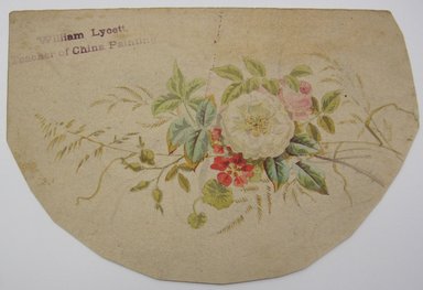 <em>"Painting of spray of flowers. 'William Lycett, / Teacher of China Painting' stamped at top left of sheet. Reverse is blank."</em>. Printed material. Brooklyn Museum. (NK4210_L98_F14_Lycett_inv292.jpg