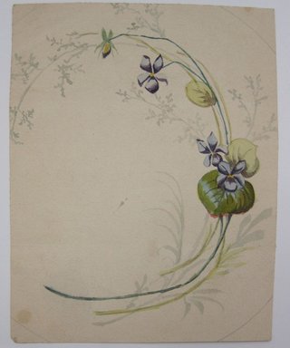 <em>"Painting of two lobster claws. Painting of spray of flowers on reverse."</em>. Printed material. Brooklyn Museum. (NK4210_L98_F14_Lycett_inv296_verso.jpg