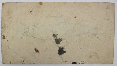 <em>"Painting of fish. 'Trout' written in graphite on top right of sheet. Reverse has sketch of another fish."</em>. Printed material. Brooklyn Museum. (NK4210_L98_F14_Lycett_inv297_verso.jpg