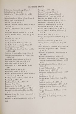 <em>"Index."</em>, 1911. Printed material. Brooklyn Museum, NYARC Documenting the Gilded Age phase 2. (Photo: New York Art Resources Consortium, NK6310_Am3_0429.jpg