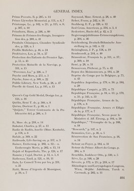 <em>"Index."</em>, 1911. Printed material. Brooklyn Museum, NYARC Documenting the Gilded Age phase 2. (Photo: New York Art Resources Consortium, NK6310_Am3_0452.jpg