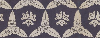 <em>"Textile designs from Classical patterns for dyeing, volume 1, Monyo no maki, detail."</em>. Printed material, 17 x 12 in (30.5 x 48 cm). Brooklyn Museum. (Photo: Brooklyn Museum, NK8884_K17h_Hana_Shishu_v01_page16-17_detail3_PS3.jpg