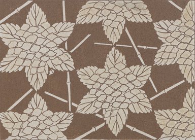 <em>"Textile designs from Classical patterns for dyeing, volume 2, Monyo no maki, detail."</em>. Printed material, 17 x 12 in (30.5 x 48 cm). Brooklyn Museum. (Photo: Brooklyn Museum, NK8884_K17h_Hana_Shishu_v02_page06-07_detail2_PS4.jpg