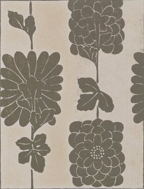 <em>"Textile designs from Classical patterns for dyeing, volume 2, Monyo no maki, detail."</em>. Printed material, 17 x 12 in (30.5 x 48 cm). Brooklyn Museum. (Photo: Brooklyn Museum, NK8884_K17h_Hana_Shishu_v02_page20-21_detail3_PS4.jpg