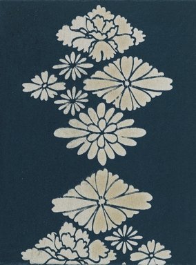 <em>"Textile designs from Classical patterns for dyeing, volume 2, Monyo no maki, detail."</em>. Printed material, 17 x 12 in (30.5 x 48 cm). Brooklyn Museum. (Photo: Brooklyn Museum, NK8884_K17h_Hana_Shishu_v02_page30-31_detail2_PS4.jpg