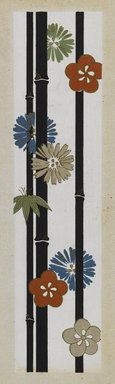 <em>"Textile designs from Classical patterns for dyeing, volume 10, Shochikubai no maki, detail."</em>, 1934-38. Printed material, 12.5 in (31 cm). Brooklyn Museum, Hana Shishu. (NK8884_K17h_v10_p05-06_detail2_PS2.jpg