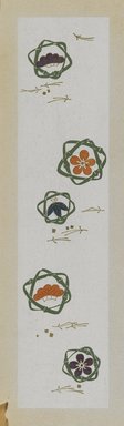 <em>"Textile designs from Classical patterns for dyeing, volume 10, Shochikubai no maki, detail."</em>, 1934-38. Printed material, 12.5 in (31 cm). Brooklyn Museum, Hana Shishu. (NK8884_K17h_v10_p09-10_detail3_PS2.jpg