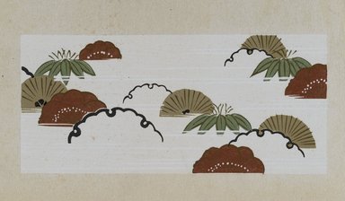 <em>"Textile designs from Classical patterns for dyeing, volume 10, Shochikubai no maki, detail."</em>, 1934-38. Printed material, 12.5 in (31 cm). Brooklyn Museum, Hana Shishu. (NK8884_K17h_v10_p11-12_detail4_PS2.jpg