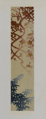 <em>"Textile designs from Classical patterns for dyeing, volume 10, Shochikubai no maki, detail."</em>, 1934-38. Printed material, 12.5 in (31 cm). Brooklyn Museum, Hana Shishu. (NK8884_K17h_v10_p15-16_detail2_PS2.jpg