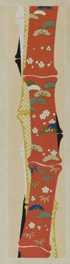 <em>"Textile designs from Classical patterns for dyeing, volume 10, Shochikubai no maki, detail."</em>, 1934-38. Printed material, 12.5 in (31 cm). Brooklyn Museum, Hana Shishu. (NK8884_K17h_v10_p21-22_detail5_PS2.jpg