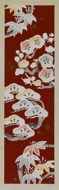 <em>"Textile designs from Classical patterns for dyeing, volume 10, Shochikubai no maki."</em>, 1934-38. Printed material, 12.5 in (31 cm). Brooklyn Museum, Hana Shishu. (NK8884_K17h_v10_p25-26_detail4_PS2.jpg