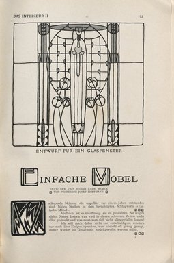 <em>"Illustrated text."</em>, 1901. Printed material. Brooklyn Museum, NYARC Vienna Secession project. (Photo: New York Art Resources Consortium, PER_Das_Interieur_v02_1901_085.jpg