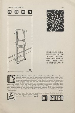 <em>"Illustrated text."</em>, 1901. Printed material. Brooklyn Museum, NYARC Vienna Secession project. (Photo: New York Art Resources Consortium, PER_Das_Interieur_v02_1901_097.jpg