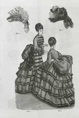 <em>"Fashion insert."</em>, 1873. Bw negative 4x5in. Brooklyn Museum. (Photo: Brooklyn Museum, PER_Godeys_1873_03_v86_n513_fashion_insert_fig7_fig8.jpg