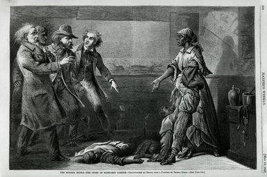 <em>"The Modern Medea. The story of Margaret Garner. Photographed by Brady, from a painting by Thomas Noble."</em>, 1867. Bw negative 4x5in. Brooklyn Museum. (Photo: Brooklyn Museum, PER_Harpers_Weekly_1867_05_18_v11_p308_The_Modern_Medea_Margaret_Garner.jpg