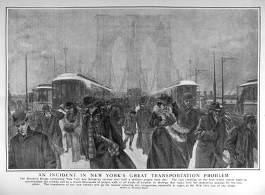 <em>"An incident in New York's great transportation problem"</em>. Printed material. Brooklyn Museum. (PER_Harpers_Weekly_1903_v1_p177.jpg