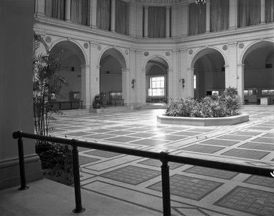 <em>"Brooklyn Museum building: interior. View: Beaux-Arts Court [06], 1980/07. Floor: 3."</em>, 1980. Bw negative 4x5in. Brooklyn Museum, CHART_2013. (Photo: Brooklyn Museum, PHO_INT_COURT_Beaux-Arts_Court_06_001_neg_bw.jpg