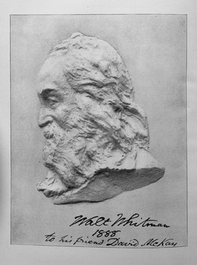 <em>"Walt Whitman, 1888. To his friend David McKay."</em>, 1888. b/w negative, 4x5in. Brooklyn Museum. (PS3201_1900_Whitman_opposite_p305_bw.jpg
