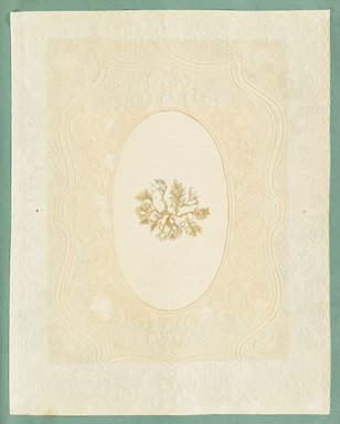 <em>"Algae or seaweed specimen, pasted on colored construction paper, framed by paper lace doilies. The algae have been arranged into designs and scenes."</em>, 1848. Printed material. Brooklyn Museum. (Photo: Brooklyn Museum, QK567_Se1_Sea_Weeds_p044_PS4.jpg