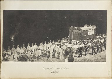 <em>"Imperial funeral car, Tokyo."</em>, 1912. Bw photographic print. Brooklyn Museum, Japan Society. (S01_02.01.018_p220a_Imperial_Funeral_Car_1912_PS9.jpg