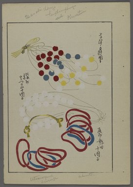 <em>"Japanese toys, from Unai no tomo (A Child's Friends) by Shimizu Seifu, 1891-1923. String, loops, beads."</em>. Printed material, 6 x 10 in. Brooklyn Museum. (Photo: Brooklyn Museum, S01_07.03.009_Japanese_104_PS4.jpg