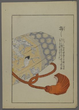 <em>"Japanese toys, from Unai no tomo (A Child's Friends) by Shimizu Seifu, 1891-1923. Octagonal container (possibly a drum)."</em>. Printed material, 6 x 10 in. Brooklyn Museum. (Photo: Brooklyn Museum, S01_07.03.009_Japanese_123_PS4.jpg