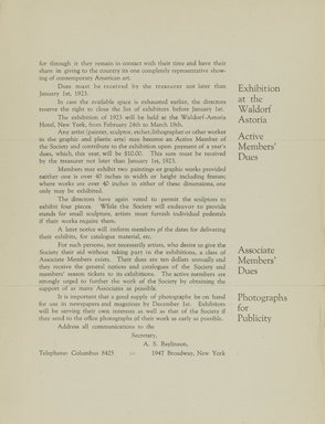 <em>"Text."</em>, 1922. Printed material. Brooklyn Museum, NYARC Documenting the Gilded Age phase 2. (Photo: New York Art Resources Consortium, S01_1.4.038_0003.jpg