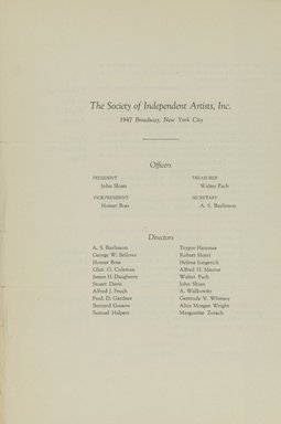 <em>"Checklist"</em>, 1922. Printed material. Brooklyn Museum, NYARC Documenting the Gilded Age phase 2. (Photo: New York Art Resources Consortium, S01_1.4.038_0004.jpg