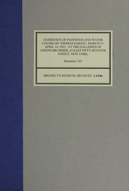 <em>"Pamphlet binder cover."</em>, 1923. Printed material. Brooklyn Museum, NYARC Documenting the Gilded Age phase 1. (Photo: New York Art Resources Consortium, S01_1.4.046_0001.jpg