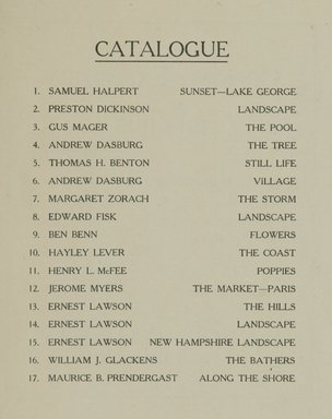 <em>"Checklist"</em>, 1919. Printed material. Brooklyn Museum, NYARC Documenting the Gilded Age phase 2. (Photo: New York Art Resources Consortium, S03_2.1.006_0002.jpg