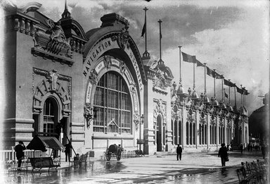 <em>"Paris Exposition: Commercial Navigation Building, Paris, France, 1900"</em>, 1900. Glass negative 5x7in, 5 x 7 in. Brooklyn Museum, Goodyear. (Photo: Brooklyn Museum, S03i1337n01a.jpg