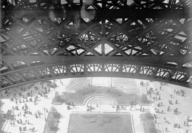 <em>"Paris Exposition: Eiffel Tower and surrounding gardens, Paris, France, 1900"</em>, 1900. Glass negative 5x7in, 5 x 7 in. Brooklyn Museum, Goodyear. (Photo: Brooklyn Museum, S03i1349n01a.jpg