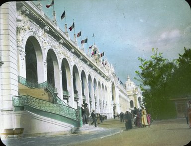 <em>"Paris Exposition: Palace of Costume, Paris, France, 1900"</em>, 1900. Lantern slide 3.25x4in, 3.25 x 4 in. Brooklyn Museum, Goodyear. (Photo: Brooklyn Museum, S03i1390l01.jpg