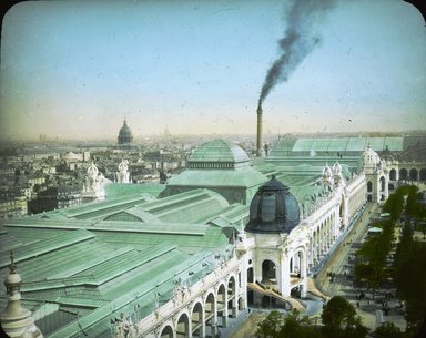 <em>"Paris Exposition: Palace of Metallurgy and Mines, Paris, France, 1900"</em>, 1900. Lantern slide 3.25x4in, 3.25 x 4 in. Brooklyn Museum, Goodyear. (Photo: Brooklyn Museum, S03i1434l01.jpg
