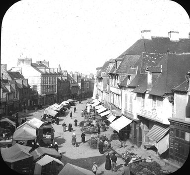 <em>"Streetscape, Dol, France, 1903"</em>, 1903. Lantern slide 3.25x4in, 3.25 x 4 in. Brooklyn Museum, Goodyear. (Photo: Brooklyn Museum, S03i1639l01.jpg