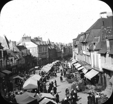 <em>"Streetscape, Dol, France, 1903"</em>, 1903. Lantern slide 3.25x4in, 3.25 x 4 in. Brooklyn Museum, Goodyear. (Photo: Brooklyn Museum, S03i1640l01.jpg