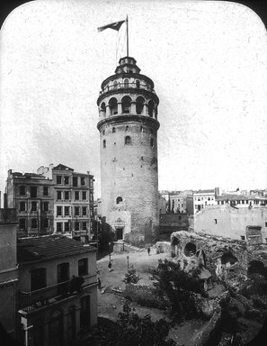 <em>"Galata Tower, Istanbul, Turkey, 1903"</em>, 1903. Lantern slide 3.25x4in, 3.25 x 4 in. Brooklyn Museum, Goodyear. (Photo: Brooklyn Museum, S03i1676l01.jpg