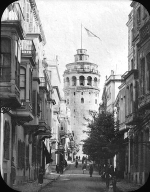 <em>"Galata Tower, Istanbul, Turkey, 1903"</em>, 1903. Lantern slide 3.25x4in, 3.25 x 4 in. Brooklyn Museum, Goodyear. (Photo: Brooklyn Museum, S03i1677l01.jpg