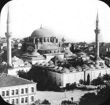 <em>"Mosque of Bayezid II, Istanbul, Turkey, 1903"</em>, 1903. Lantern slide 3.25x4in, 3.25 x 4 in. Brooklyn Museum, Goodyear. (Photo: Brooklyn Museum, S03i1699l01.jpg